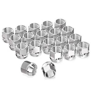 lot 6475 image: GAsupply M12x1.25 Short Open End Lug Nuts, 0.8 21mm Tall, 34 19mm Hex, Conical Seat 60 Degree Bulge Acor Chrome Nuts, 20 Pcs