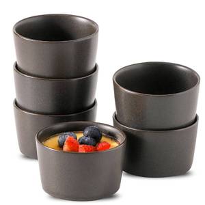 lot 11658 image: Tikooere Ramekins 4 oz,Oven Safe Small Ramekins for Creme Brulee,Souffle,Black Ramkeins for Baking,Ceramic Mini Ramkeins Set of 6,Custard cups for Kitchen,Matte Black