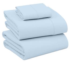 lot 11673 image: RUVANTI 100% Cotton Percale Sheets Twin Size �� Crisp Cooling Bed Sheets for Hot Sleepers, Deep Pocket 16, Soft Breathable & Durable Hotel-Style 3 Piece Set, Baby Blue