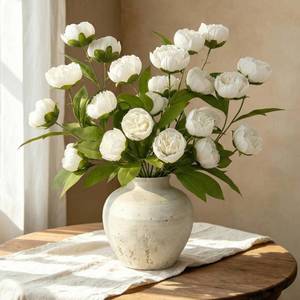 lot 11687 image: ASTNIC 6Pcs Faux Peonies Artificial Flowers 27 White Peonies Faux Flowers for Vase Artificial Peony Flower Arrangement for Vase Filler DIY Bouquets Centerpieces Wedding Party Bridal Shower Decor