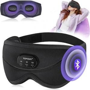 lot 11692 image: TOPOINT Sleep Mask with Bluetooth Headphones, 3D Eye Mask for Sleep Headphones with White Noise, Total Blackout, 5.4 Bluetooth, Timer, 15 Hours for Women Men, Travel, Meditation, Nap, CPAP Users