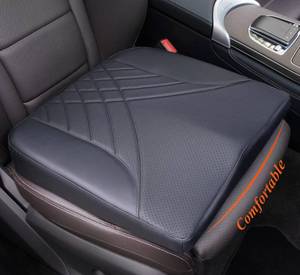 lot 11693 image: kingphenix Premium Car Seat Cushion, Memory Foam Driver Seat Cushion to Improve Driving View- Coccyx & Lower Back Pain Relief - Seat Cushion for Car, Truck, Office Chair (Leather Black)