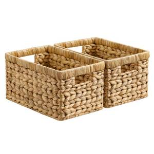 lot 11700 image: StorageWorks Wicker Basket, Baskets for Organizing, Storage Basket with Built-in Handles, Water Hyacinth Shelves (Medium 2-Pack, Natural Hyacinth) (Only One)