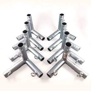 lot 11703 image: 8pcs 34 3 Way Flat Corner Canopy Fitting Batting Cage Fitting (F3A) - Fits 34 EMT Pipe That has an Outer Diameter of 1516