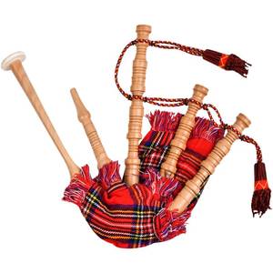 lot 12046 image: Mini Miniature Bagpipe, Rosewood Bagpipe for Beginners Playable Gift set. (Royal Stewart)