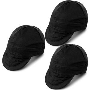 lot 12058 image: 3 Pcs Welding Caps Welding Hats for Men Flame Resistant Cotton Welders Caps Mesh Inside Liner Welding Helmet Beanie Elastic Low Crown Hat for Electrician Gas Station (Solid Color Style)
