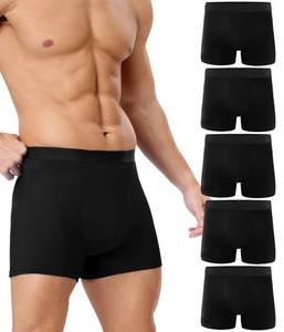 lot 12379 image: YESWEL Incontinence Underwear for Men, 150ML Absorbency Washable Reusable Cotton Heavy Flow Bladder Leak Proof Boxer Briefs (Black, Large)
