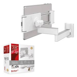 lot 12391 image: Barkan Tablet Mount Holder for 7-12 inch Devices, Full Motion Articulating, 360 Degree Rotation Bracket, fits Apple iPadAirMini, Samsung Galaxy Tab