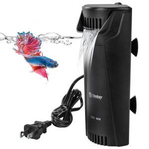 lot 12392 image: Yaubay Quiet Internal Aquarium Filter, 3-Stage Bio-Filtration Low-Level Waterfall Small Power Filter with Protective Grate for Up to 10 Gallon Fish Turtle Shrimp Tank Filtration (Filter) (Filter)