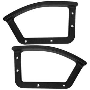 lot 12412 image: Chair Armrest Accessories Replacement Set 2Pcs Black Plastic Slanting Angle Office Chair Arm Rest Circles for Comfortable Support and Easy Installation
