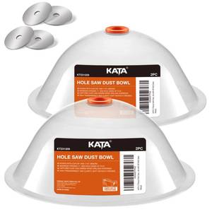 lot 12413 image: KATA 2 Pack Silicone Dust Bowl for Hole Saw, Hole Cutting Drywall and Ceiling Tile for Installing Recessed Lights, Hole Saw Accessories and Works with All Hole Saws, Extra 4pieces Metal Ring