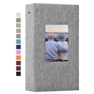 lot 12426 image: Vienrose Photo Album 4x6 with 300 Pockets Fabric Linen Cover Photo Book Slip-in Picture Albums for Baby Wedding Family Grey