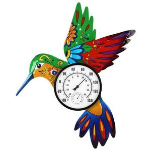 lot 13431 image: DREAMSKIP Hummingbird Indoor Outdoor Thermometer with Humidity, No Need Battery Easy to Read Large Number, 22���� Decorative Outside Thermometer for Patio, Yard, Garden, Living Room Decor
