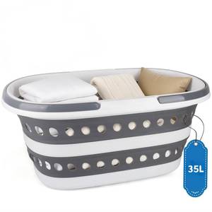 lot 13436 image: 16L Collapsible Laundry Baskets with Handles, Small Laundry Hamper Plastic for Clothes Baby Kits, Pop-Up Clothes Hamper Plastic Bin Storage Basket Organizer for Dorm Room Essentials Camper Accessories