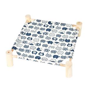 lot 14223 image: Patas Lague Cat and Dog Hammock Bed for Small Dogs, Brethable Wooden Pet Rabbit Elevated Cooling Outdoor Bed Cots Furniture for All Seasons White Cat