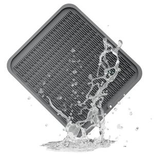 lot 14226 image: ZLR Heavy-Duty Silicone Dish Drying Mat (16 x 18  401 x 455mm) - XL Family-Size Thick 4mm Drainboard for Pots, Pans & Heavy Cookware - Oversized Trivet & Counter Protector, Non-Slip (Dark Gray)