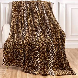 lot 14232 image: Edenleaf Leopard Print Blanket Fleece Throw for Bed Sofa Travel and Camping, Super Soft Cozy Fluffy Plush Cheetah Print Blanket for All Seasons 60x80 (Dark Brown)