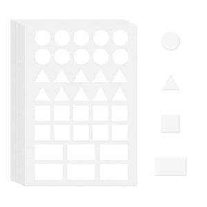 lot 14235 image: YIKIADA White Multi-Shaped Labels Color Coding Stickers Shape Stickers Triangles Circles Rectangles Self-Adhesive Decals for Home School Office 360 PCS