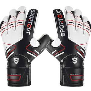 lot 14262 image: Sportout Youth&Adult Goalie Goalkeeper Gloves,Strong Grip for The Toughest Saves, with Finger Spines to Give Splendid Protection to Prevent Injuries,3 Colors (Black, 5)