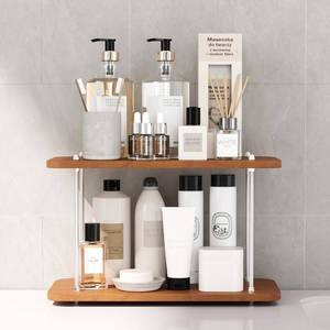 lot 14263 image: UJQSUN Bathroom Counter Organizer,Bathroom Shelf Organizers & Sink Organizer,Vanity Organizers,Storage Skincare,Makeup,Perfume,Spices,Coffee Station,for Corner,Dresser,Kitchen,Adjustable Height(2Tier)