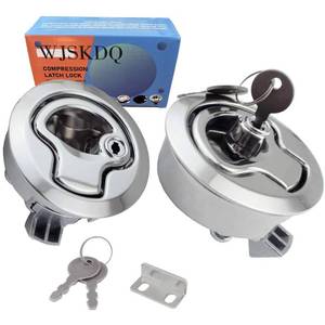 lot 14264 image: WJSKDQ 2PCS 2 Flush Pull Slam Latch Marine or Boat Door Deck Hatch 14 - Locking Style Marine Hatch Latch Lock