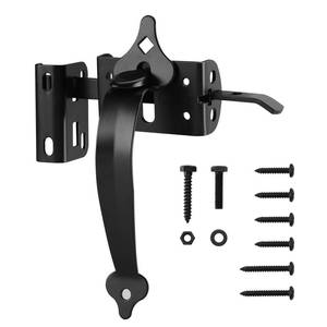lot 14291 image: WellMade Thumb Gate Latch Heavy Duty,Self Locking Door Latches and 9 Handle Kit,Steel Gate Lock Hardware for WoodenVinyl Fence Swing Outdoor Gate,Black with Screw