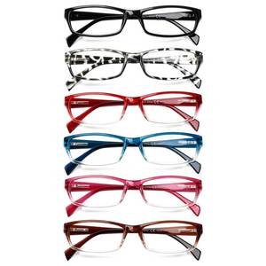 lot 14296 image: SIGVAN 6 Pack Ladies Reading Glasses for Women Blue Light Blocking Spring Hinge Rectangular Womens Readers Eyeglasses (colorful, 2.25, x)