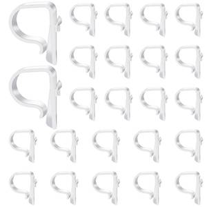 lot 14297 image: Yookeer 24 Pieces Church Pew Clips Heavy Duty Plastic Hook Chair Wedding Ceremony Decoration Hangers Table Clips Holders for Banister Garland Wreaths Railing Bow Aisle Flowers Lights