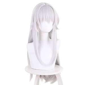 lot 14302 image: XiongXiongLe Long Straight White Wig for Women Cosplay Heat Resistant Synthetic Hair Replacement Wig Adult Cos Anime Game Party Halloween Christmas