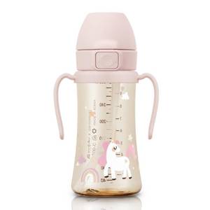 lot 14305 image: GROSMIMI Flip Top Spill Proof Sippy Cup, PPSU, BPA Free, 10 oz, Stage 2 Straw for Toddlers (Unicorn)
