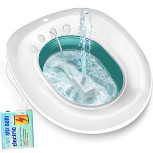 lot 14312 image: FRECHMOON Electric Sitz Bath for Toilet Seat, Hemorrhoids and Postpartum Care - Yoni Steam Seat - Perineal Soaking, Collapsible, Wide Seat, Deeper Bowl - Use wSitz Bath Salt - Forest Green