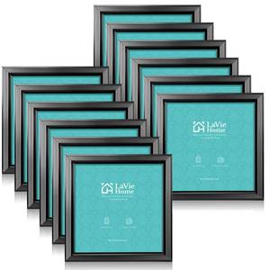 lot 14314 image: LaVie Home 5x5 Picture Frames (12 Pack, Black) Simple Designed Photo Frame with High Definition Glass for Wall Mount & Table Top Display, Set of 12 Classic Collection