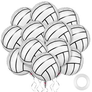 lot 14316 image: durony 12 Pieces 18 inches Volleyball Balloons Volleyball Themed Party Decorations Foil Mylar Volleyball Balloons For Birthday Party Supplies