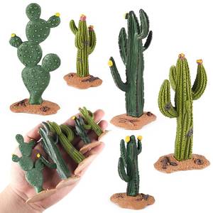 lot 14322 image: EOIVSH Desert Animal Figurines Set with Model Cactus - Artificial Greenery Plant Fake Cacti - Desert Diorama Project - Great for Sand Table Landscape Scene Accessories Decoration