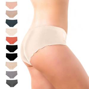 lot 14326 image: Pretty Sweet Intimates Women��s Laser Cut Cheeky Bikini Underwear, Pack of 10, Seamless and No Show with Scalloped Back S