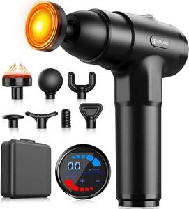 lot 14331 image: AERLANG Massage Gun with Heat Deep Tissue Back Massager Neck Massager for Pain Relief,Muscle Percussion Massage Gun, Birthday Gifts for Men Women Dad him Handheld Message Gun with 7Heads&Silent