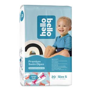 lot 14332 image: Hello Bello Premium Swim Diapers, Size S (16-28 lbs), Cute Extra-Bright Lobster Designs, 20 Count Jumbo Pack