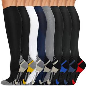 lot 14341 image: Copper Compression Socks 15-20 mmHg for Men & Women 8 Pairs �� Circulation Support for Nurses,Travel,Running,Hiking,Soccer,Gifts,Pregnant,Flying,Workout Compression Socks(LXL)