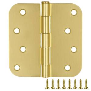 lot 14348 image: Design House 181586 Door Hinges for Interior Doors 10-Pack 4-inch x 4-inch, 58-inch Radius Steel Door Hinge Door Hardware, Satin Brass