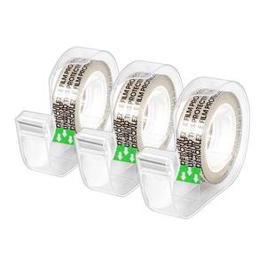 lot 14359 image: Amazon Basics Double Sided Permanent Tape with Dispenser, Narrow Width, 12 x 252 inches, Translucent, 3-Pack