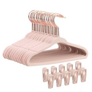 lot 19005 image: Tonswachic Baby Velvet Hangers 30 Pack - 11 Inch Non Slip Felt Kids Hanger for Newborn Clothes - Ultra Thin Space-Saving Infant Hangers for Toddler Kids Closet with 10 Hanger Clips - Pink