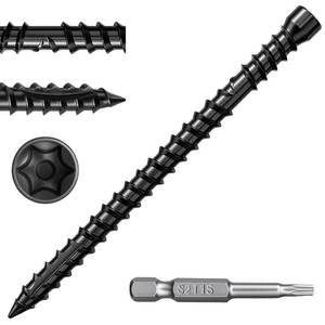 lot 19010 image: FMhotu #10 x 1-78 Hidden Deck Screws, 750Pcs Star Drive Countersunk Wood Screws, Rust Resistant Timber Screws, T15 Star Bit Included, Black