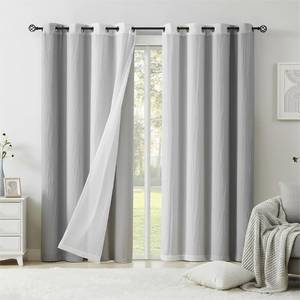 lot 19018 image: Grey 90% Blackout Curtains with Ombre Sheers Overlay Mix and Match Double Layer Thermal Insulated Window Panels 63 Inch Length for Living Room Bedroom Home Decor, Grommet Top, 52W x 63L, 4 Panels