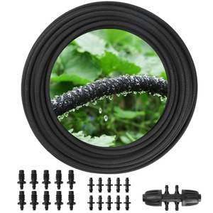 lot 19952 image: MIXC 80% Water-Saving Soaker Hose �� 14 x 100 Ft Drip Irrigation Tubing for Garden, Lawn, Flower Beds & Vegetable Rows, with 14 Drip Fittings