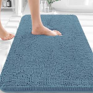 lot 19962 image: OLANLY Bathroom Rugs 30x20, Extra Soft Absorbent Chenille Bath Rugs, Rubber Backing Quick Dry, Machine Washable Bath Mats for Bathroom Floor, Tub and Shower, Home Decor Accessories, Airy Blue