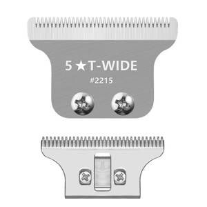 lot 20161 image: 2215 Replacement T Wide Blades for Wahl 5 Star Detailer Li Trimmer 8081 and 8171 - Adjustable Stainless-Steel Zero-Gap Trimmer Blade, Silver