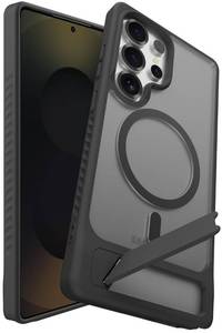 lot 20169 image: BNAAGO Magnetic for Samsung Galaxy S25 Ultra Case with Kickstand, Compatible with Mag-Safe, Slim Shockproof Grippy Translucent Matte Phone Cover, Built in Invisible Stand, Black