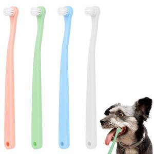 lot 20175 image: 4 Pack Small Dog Toothbrush Pet Toothbrush Cat Tooth Brush Puppy Toothbrush Mini Head Soft Tooth Brush Deep Clean Kit for Puppy,Kitten,Small Dog & Cat,Portable Travel Friendly and Easy to Use