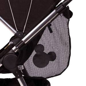 lot 20199 image: Disney Baby by J.L. Childress Side Sling Stroller Cargo Net - Stroller Organizer Attachment for Storage, Mesh Bag for Baby Accessories, Universal Fit - Mickey, Black