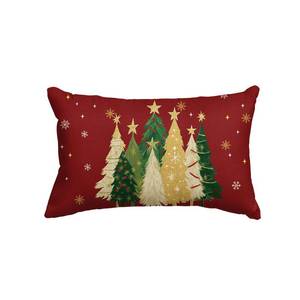 lot 20211 image: AVOIN colorlife Christmas Trees Star Red Throw Pillow Cover, 12 x 20 Inch Snowflake Seasonal Winter Holiday Cushion Case Decoration for Sofa Couch